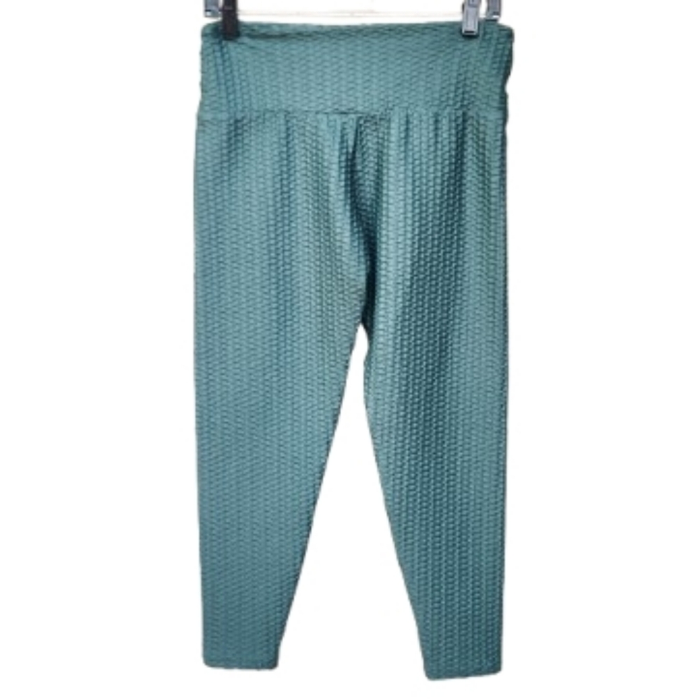 Booty by Brabants Green Textured Leggings Plus One Size Polyester Blend